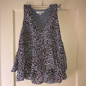 Blue leopard print top